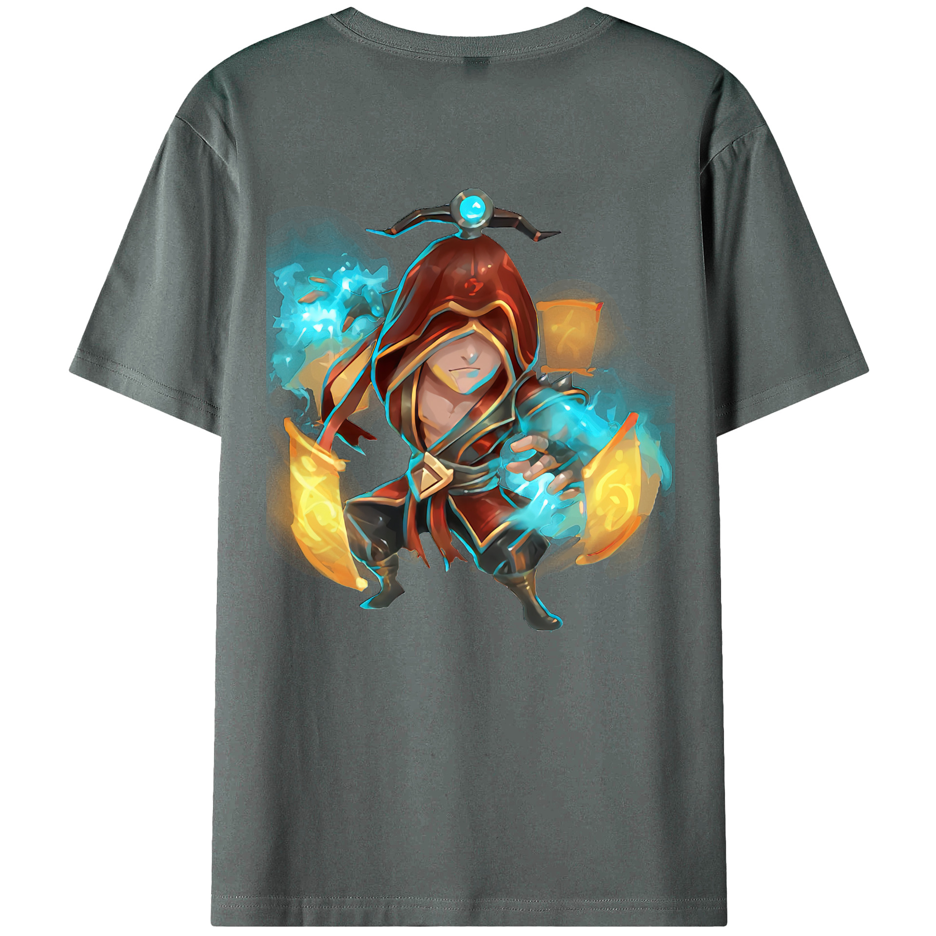 （画像用） リーグ・オブ・レジェンド League of Legends LOL 綿100％ メンズ半袖Tシャツ（バックプリント） 通気性